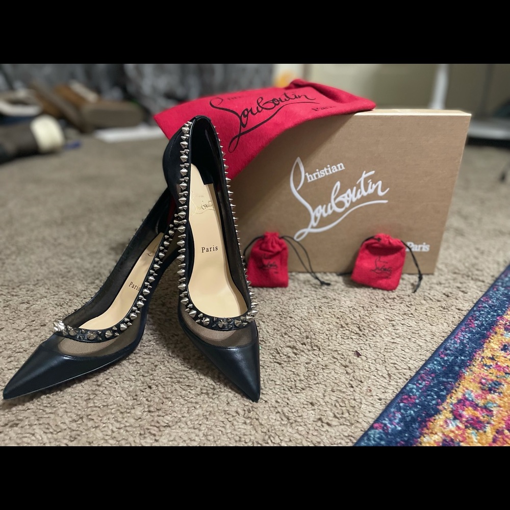 Christian Louboutin Heels- Black with silver studs